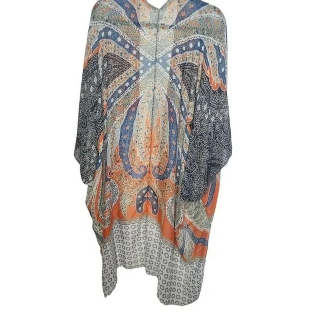 ANTHROPOLOGIE Kimono Sunlit Light Cover Up Scarf Dress Caftan Subtle Luxury OS - Picture 4 of 12